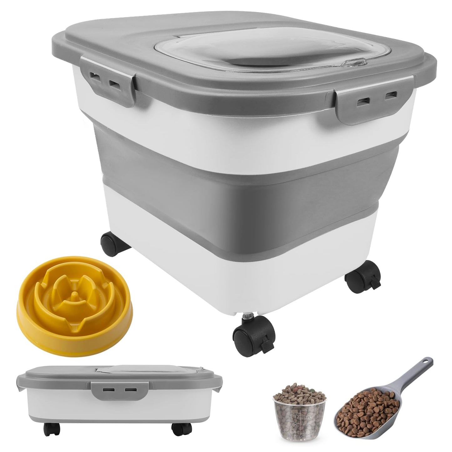 20lbs Pet Food Storage Container Collapsible Airtight