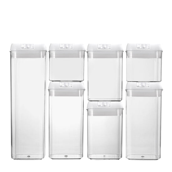 Seven-Piece Plastic Food Storage Container Set
