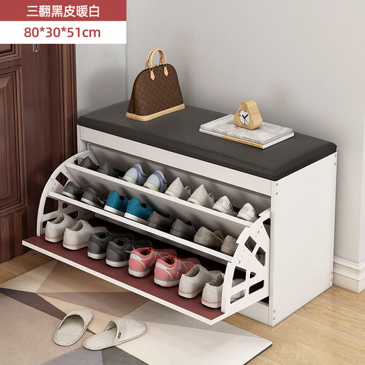 Minimalist Entryway Shoe Cabinet with Storage Bench